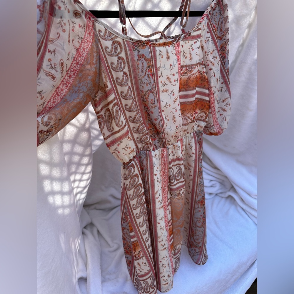 NWT BCBGeneration paisley patchwork‎ off the shou… - image 8